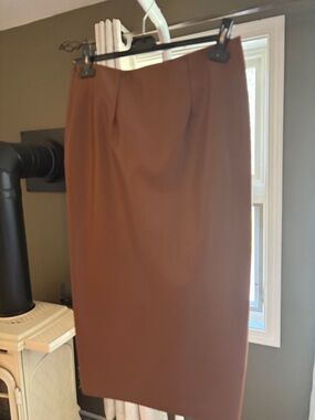 Tailored Chocolate Brown Pencil Skirt